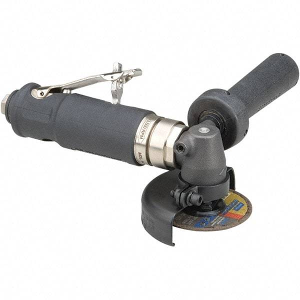 Dynabrade - 3" Wheel Diam, 18,000 RPM, Pneumatic Cutoff & Cutoff-Grinder Tool - Right Angle Handle, 1/4 NPT Inlet - Industrial Tool & Supply