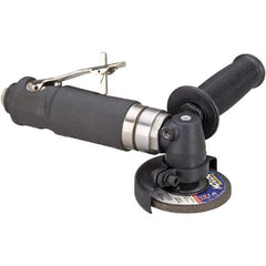 Dynabrade - 3" Wheel Diam, 18,000 RPM, Pneumatic Angle & Disc Grinder - 3/8-24 Spindle, 41 CFM, Rear Exhaust - Industrial Tool & Supply