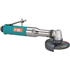 Dynabrade - 4" Wheel Diam, 12,000 RPM, Pneumatic Angle & Disc Grinder - 3/8-24 Spindle, 40 CFM, Rear Exhaust - Industrial Tool & Supply