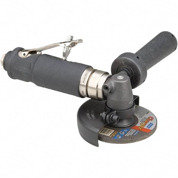Dynabrade - 4" Wheel Diam, 12,000 RPM, Pneumatic Angle & Disc Grinder - 3/8-24 Spindle, 40 CFM, Rear Exhaust - Industrial Tool & Supply
