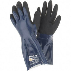 ATG - Chemical Resistant Gloves - SM BLU/BLK NTRL 1/PR MAXIDRY LW SMLS KNT GLV - Industrial Tool & Supply