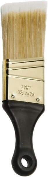 Ability One - 3" Flat Synthetic Sash Brush - 1-1/2" Bristle Length, 3" Short Handle - Industrial Tool & Supply