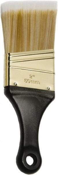 Ability One - 3" Flat Synthetic Sash Brush - 2" Bristle Length, 3" Short Handle - Industrial Tool & Supply