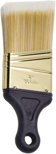 Ability One - 2-1/2" Flat Synthetic Sash Brush - 2" Bristle Length, 2-3/8" Short Handle - Industrial Tool & Supply