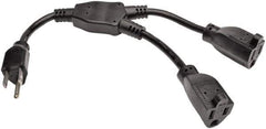 Tripp-Lite - 1', 18/3 Gauge/Conductors, Black Indoor Replacement Cord - 0 Receptacles, 10 Amps, 120 VAC, UL SJT, NEMA 5-15P - Industrial Tool & Supply