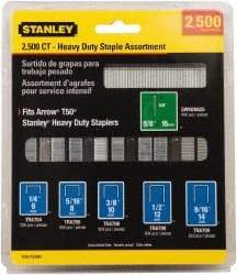 Stanley - 1/4" Wide Steel Heavy Duty Power Crown Staples - 1/4" Leg Length - Industrial Tool & Supply