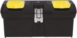 Stanley - 1 Drawer 1 Tray Tool Box - 16" Wide x 8-3/16" Deep x 7-3/16" High, Plastic, Black/Yellow - Industrial Tool & Supply