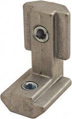 80/20 Inc. - 21mm Wide, Open Shelving Inside to Inside Hidden Corner Connector - Zinc, Clear Finish, 30mm Long, Use with 30/40 Series - Industrial Tool & Supply