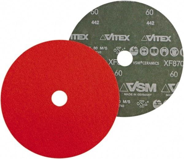 VSM - 7" Diam 7/8" Hole 40 Grit Fiber Disc - Coarse Grade, Ceramic, 8,000 Max RPM - Industrial Tool & Supply