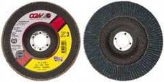 Camel Grinding Wheels - 60 Grit, 6" Disc Diam, 7/8" Center Hole, Type 27 Aluminum Oxide Flap Disc - 10,200 Max RPM, Poly Cotton Backing, Arbor Attaching System, Coated - Industrial Tool & Supply