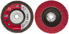 Camel Grinding Wheels - 36 Grit, 5" Disc Diam, 5/8-11 Center Hole, Ceramic Flap Disc - 12,200 Max RPM, Polyester Backing, Arbor Attaching System, Coated - Industrial Tool & Supply
