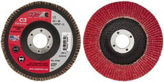 Camel Grinding Wheels - 40 Grit, 5" Disc Diam, 7/8" Center Hole, Ceramic Flap Disc - 12,200 Max RPM, Polyester Backing, Arbor Attaching System, Coated - Industrial Tool & Supply