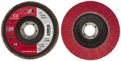 Camel Grinding Wheels - 60 Grit, 5" Disc Diam, 7/8" Center Hole, Ceramic Flap Disc - 12,200 Max RPM, Polyester Backing, Arbor Attaching System, Coated - Industrial Tool & Supply