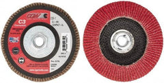 Camel Grinding Wheels - 40 Grit, 5" Disc Diam, 5/8-11 Center Hole, Ceramic Flap Disc - 12,200 Max RPM, Polyester Backing, Arbor Attaching System, Coated - Industrial Tool & Supply