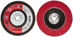 Camel Grinding Wheels - 60 Grit, 5" Disc Diam, 5/8-11 Center Hole, Ceramic Flap Disc - 12,200 Max RPM, Polyester Backing, Arbor Attaching System, Coated - Industrial Tool & Supply