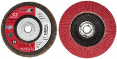 Camel Grinding Wheels - 80 Grit, 5" Disc Diam, 5/8-11 Center Hole, Ceramic Flap Disc - 12,200 Max RPM, Polyester Backing, Arbor Attaching System, Coated - Industrial Tool & Supply