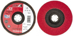 Camel Grinding Wheels - 60 Grit, 7" Disc Diam, 7/8" Center Hole, Type 27 Ceramic Flap Disc - 8,600 Max RPM, Polyester Backing, Arbor Attaching System, Coated - Industrial Tool & Supply