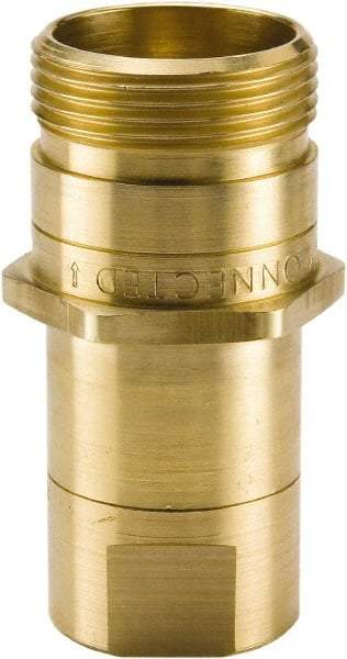 Parker - 3/4 NPTF Brass Hydraulic Hose Female Pipe Thread Nipple - 3,000 psi, 28 GPM - Industrial Tool & Supply
