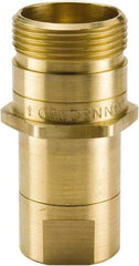 Parker - 1-1/2 FNPT Brass Hydraulic Hose Female Pipe Thread Nipple - 2,500 psi, 100 GPM - Industrial Tool & Supply