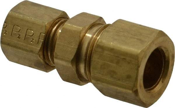 Parker - 3/8 x 1/4" OD, Brass Reducer - -65 to 250°F, Comp x Comp Ends - Industrial Tool & Supply
