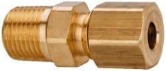 Parker - 3/16" OD, Brass Tank Fitting - 400 Max Working psi, -65 to 250°F, Comp x MNPT Ends - Industrial Tool & Supply