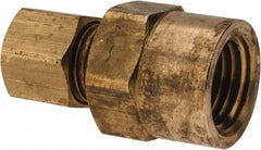 Parker - 1/4" OD, Brass Female Connector - 300 Max Working psi, -65 to 250°F, Comp x FNPT Ends - Industrial Tool & Supply