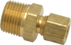Parker - 1/4" OD, Brass Male Connector - 300 Max Working psi, -65 to 250°F, Comp x MNPT Ends - Industrial Tool & Supply