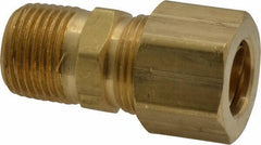 Parker - 1/2" OD, Brass Male Connector - 200 Max Working psi, -65 to 250°F, Comp x MNPT Ends - Industrial Tool & Supply