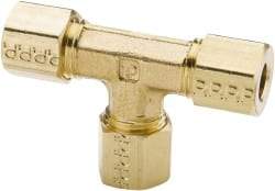 Parker - 5/8" OD, Brass Union Tee - 150 Max Working psi, -65 to 250°F, Comp x Comp x Comp Ends - Industrial Tool & Supply