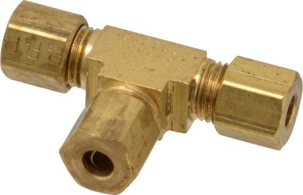 Parker - 3/16" OD, Brass Union Tee - 400 Max Working psi, -65 to 250°F, Comp x Comp x Comp Ends - Industrial Tool & Supply