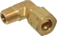 Parker - 5/16" OD, Brass Male Elbow - 300 Max Working psi, -65 to 250°F, Comp x MNPT Ends - Industrial Tool & Supply