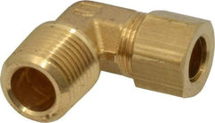 Parker - 3/8" OD, Brass Male Elbow - 200 Max Working psi, -65 to 250°F, Comp x MNPT Ends - Industrial Tool & Supply