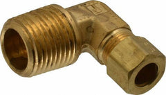 Parker - 3/8" OD, Brass Male Elbow - 200 Max Working psi, -65 to 250°F, Comp x MNPT Ends - Industrial Tool & Supply