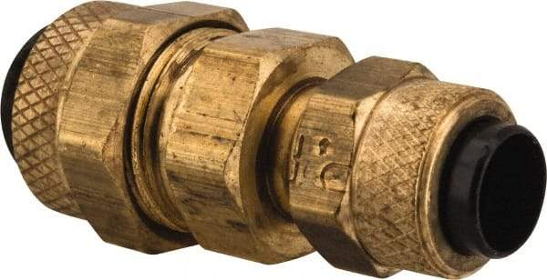 Parker - 3/8 x 1/4" OD, Brass Union - 150 Max Working psi, 0 to 150°F, Comp x Comp Ends - Industrial Tool & Supply