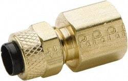 Parker - 1/2" OD, Brass Female Connector - 150 Max Working psi, 0 to 150°F, Comp x FNPT Ends - Industrial Tool & Supply