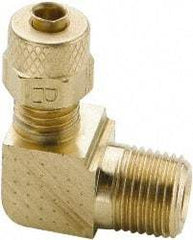 Parker - 1/4" OD, Brass Male Elbow - 150 Max Working psi, 0 to 150°F, Comp x MNPT Ends - Industrial Tool & Supply