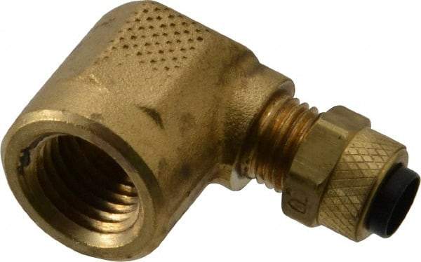 Parker - 1/4" OD, Brass Female Elbow - 150 Max Working psi, 0 to 150°F, Comp x FNPT Ends - Industrial Tool & Supply