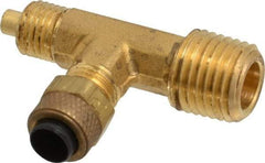 Parker - 1/4" OD, Brass Male Run Tee - 150 Max Working psi, 0 to 150°F, Comp x MNPT x Comp Ends - Industrial Tool & Supply