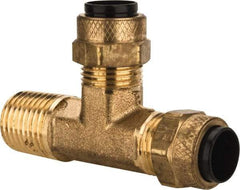 Parker - 3/8" OD, Brass Male Run Tee - 150 Max Working psi, 0 to 150°F, Comp x MNPT x Comp Ends - Industrial Tool & Supply