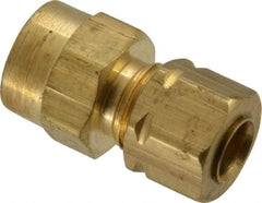Parker - 1/4" OD, Brass Female Connector - 1,400 Max Working psi, -65 to 250°F, Comp x FNPT Ends - Industrial Tool & Supply