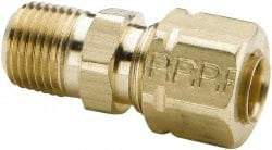 Parker - 3/4" OD, Brass Male Connector - 550 Max Working psi, -65 to 250°F, Comp x MNPT Ends - Industrial Tool & Supply