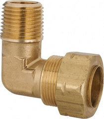 Parker - 3/4" OD, Brass Male Elbow - 550 Max Working psi, -65 to 250°F, Comp x MNPT Ends - Industrial Tool & Supply