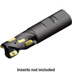 Kennametal - 32mm Cut Diam, 44.78mm Max Depth of Cut, 32mm Shank Diam, 115mm OAL, Indexable Square Shoulder Helical End Mill - ED.T 10T3.. Inserts, Weldon Shank, 0° Lead Angle, Through Coolant, Series Mill 1-10 - Industrial Tool & Supply