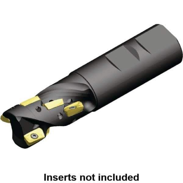 Kennametal - 32mm Cut Diam, 44.78mm Max Depth of Cut, 32mm Shank Diam, 115mm OAL, Indexable Square Shoulder Helical End Mill - ED.T 10T3.. Inserts, Weldon Shank, 0° Lead Angle, Through Coolant, Series Mill 1-10 - Industrial Tool & Supply