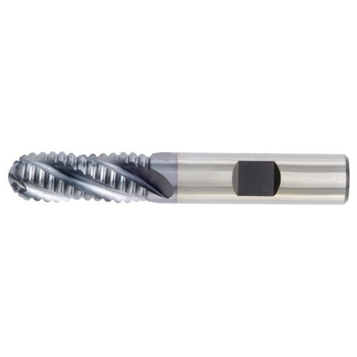 ‎1″ Dia. × 1″ Shank × 4″ DOC × 6-1/2″ OAL, HSSCo TiCN, Coarse , 5 Flute, CW|30° Helix, Weldon, External , Ballnose End Mill - Exact Industrial Supply