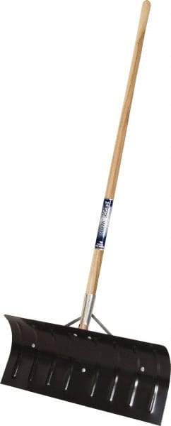 True Temper - 24 Inch Wide Blade x 11 Inch High Blade Pusher Snow Shovel - 45 Inch Long Wood Handle - Industrial Tool & Supply