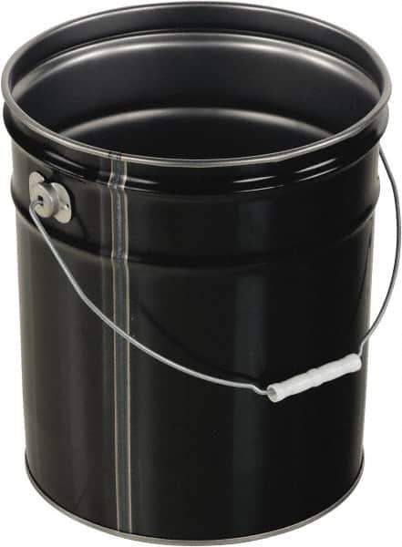 Vestil - 5 Gal Black Steel Pail - 13-3/8" High - Industrial Tool & Supply