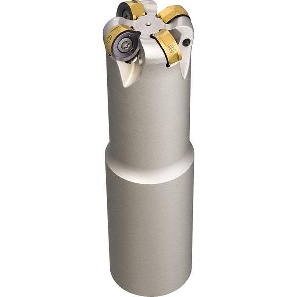 Iscar - 1-1/2" Cut Diam, 0.34" Max Depth, 1/2" Arbor Hole, 5 Inserts, H400 RNHU Insert Style, Indexable Copy Face Mill - H400 FR-12 Cutter Style, 1.38" High, Through Coolant, Series Helido - Industrial Tool & Supply