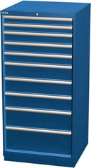 LISTA - 10 Drawer, Modular Storage Cabinet - Steel, 28-1/4" Wide x 28-1/2" Deep x 59-1/2" High, Blue - Industrial Tool & Supply