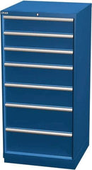 LISTA - 7 Drawer, Modular Storage Cabinet - Steel, 28-1/4" Wide x 28-1/2" Deep x 59-1/2" High, Blue - Industrial Tool & Supply